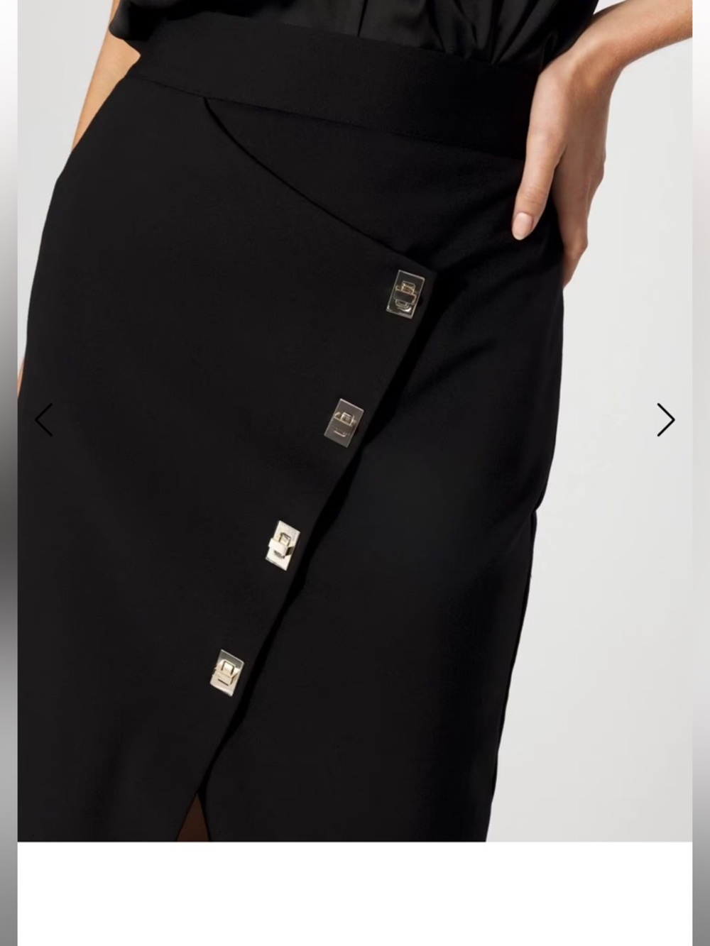 WHBM Asymmetrical Faux-Wrap Pencil Skirt - Picture 4 of 9